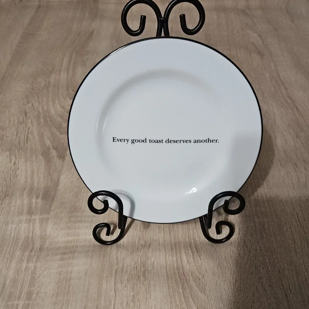 Pottery Barn Cocktail Quote Salad Dessert Plates - Set of 4 - Vintage Ceramic